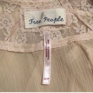 Free People Tops - Free People Sheer Ivory Silk & Lace Blouse Free People Tops - Free People Sheer Ivory Silk & Lace Blouse